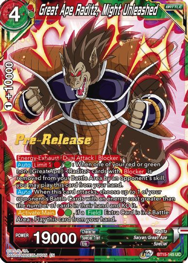 Great Ape Raditz, Might Unleashed (BT15-145) [Saiyan Showdown Prerelease Promos]