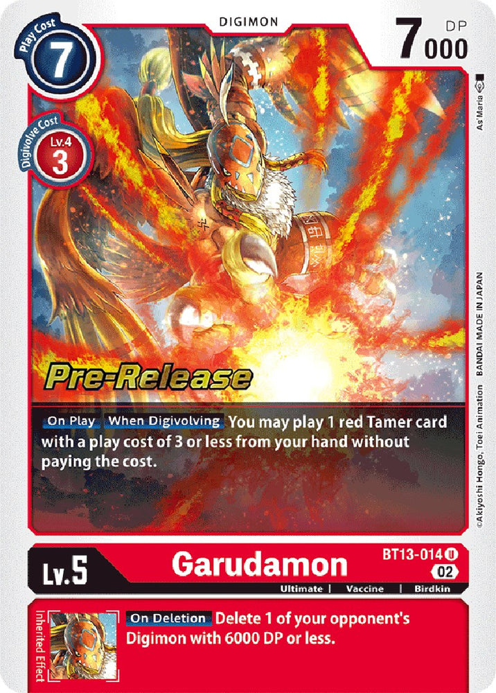 Garudamon [BT13-014] [Versus Royal Knight Booster Pre-Release Cards]