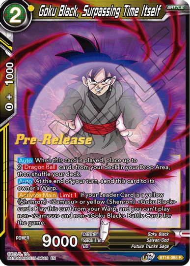 Goku Black, Surpassing Time itself (BT16-088) [Realm of the Gods Prerelease Promos]