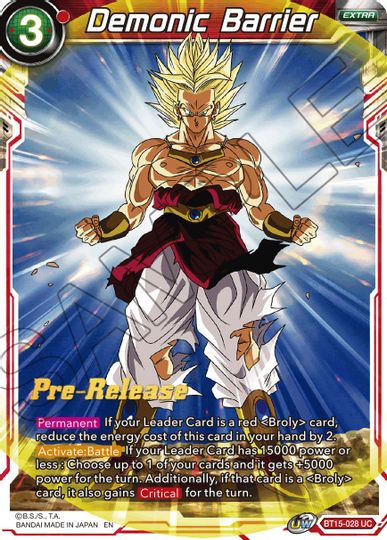 Demonic Barrier (BT15-028) [Saiyan Showdown Prerelease Promos]