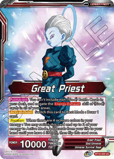 Great Priest // Great Priest, Commander of Angels (BT16-002) [Realm of the Gods Prerelease Promos]